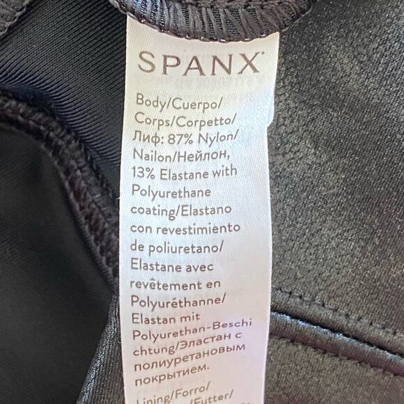 SPANX Faux Leather Leggings in Black, Size Small Petite - Picture 10 of 14